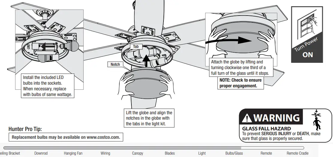 Hunter 59322 Kaplan 64 Inch Ceiling Fan - fig 4
