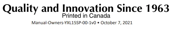 Yorkville YXL Series YXL15SP 15-Inch Powered Subwoofer with Bluetooth Control Owner's Manual - Quality and Innovation Since