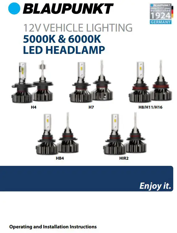 BLAUPUNKT 12v Vehicle Lighting Led Headlamp
