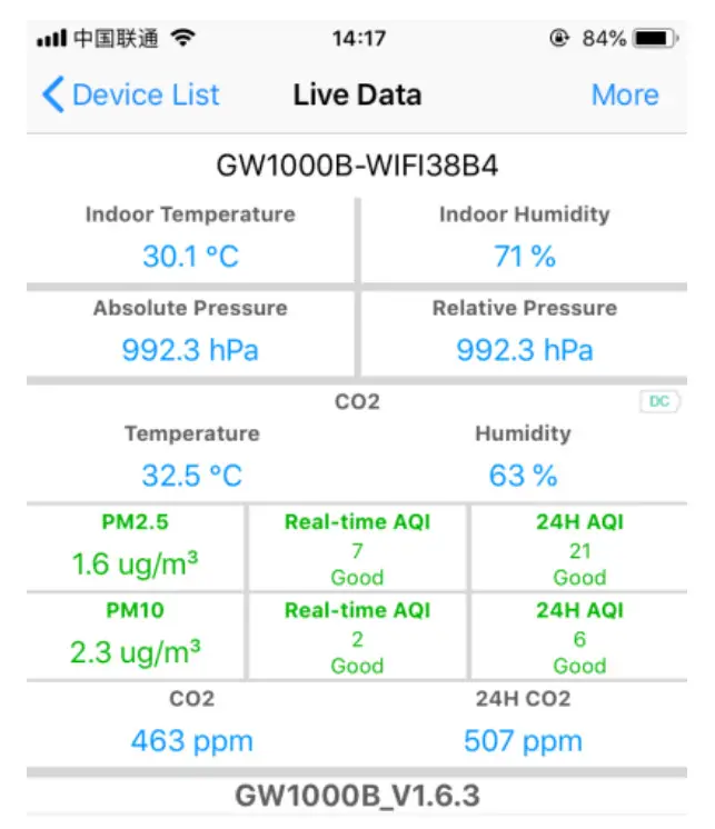 ECOWITT WH45 Indoor PM2.5 PM10 CO2 Temperature Humidity 5-In1 Detection Sensor - View Online Data