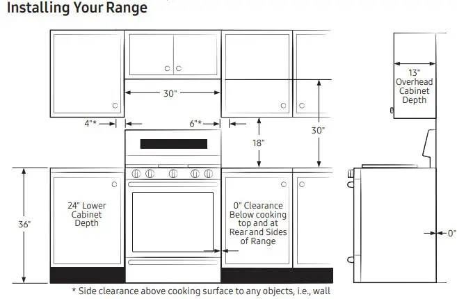 SAMSUNG Freestanding Gas Range with Installing Your Range