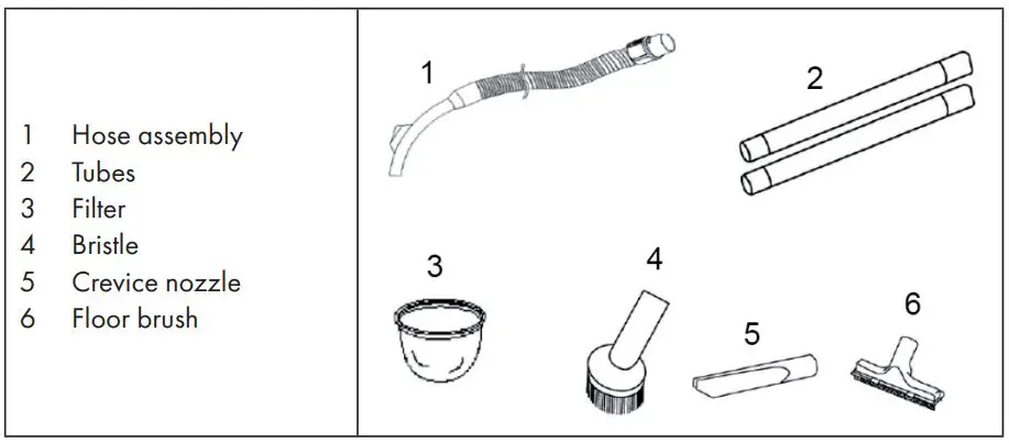 KLARSTEIN 10030310 Reinraum Wet-Dry Vacuum Cleaner Instruction Manual - Accessories
