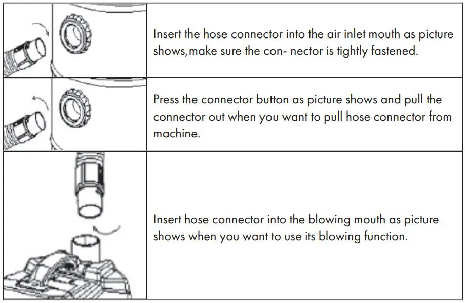KLARSTEIN 10030310 Reinraum Wet-Dry Vacuum Cleaner Instruction Manual - Connection
