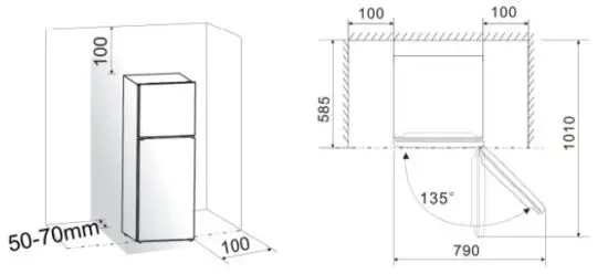 fridgemaster MTM48120F Free Standing Fridge Freezer - figure 1
