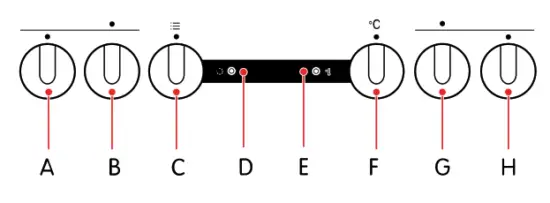 ELVITA CGS3723V Electric Cooker - Cooker controls