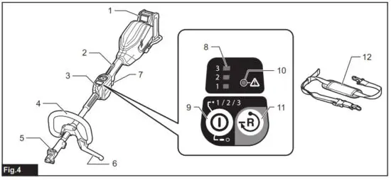 makita UX01G Cordless Multi Function Power Head - fig 1