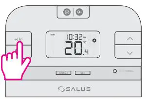 Thermostat Salus User Guide - Press +Hr to activate