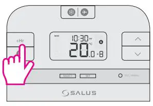 Thermostat Salus User Guide - Press +Hr to set boost hours