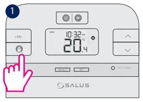 Thermostat Salus User Guide - Press OVERRIDE in order to activate
