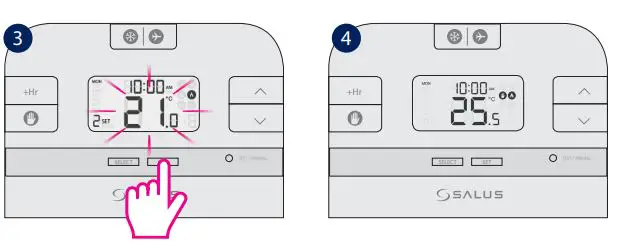 Thermostat Salus User Guide - Press SET to confirm the changes