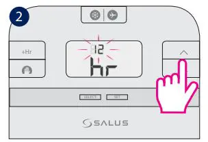Thermostat Salus User Guide - Press UP or DOWN to select the hour format