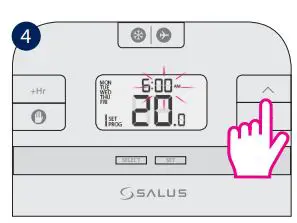 Thermostat Salus User Guide - Press UP or DOWN to set the minutes
