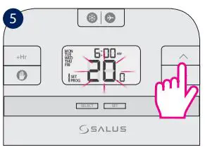 Thermostat Salus User Guide - Press UP or DOWN to set the temperature