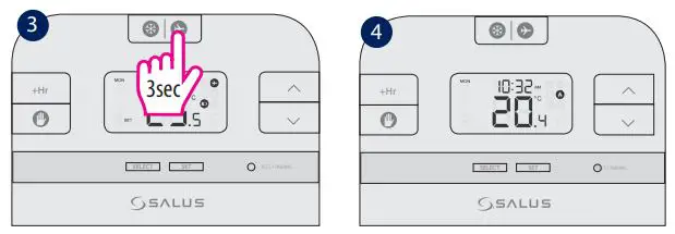 Thermostat Salus User Guide - Press the HOLIDAY button for 3 sec to exit