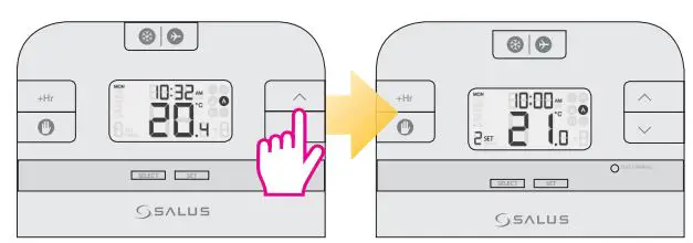 Thermostat Salus User Guide - Review the Setpoint (desired) temperature