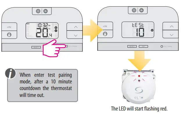 Thermostat Salus User Guide - Test the Pairing Process