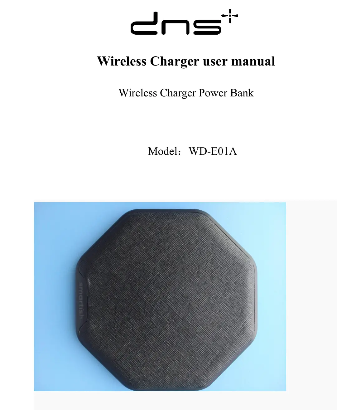 dns WD-E01A Wireless Charger Power Bank User Manual