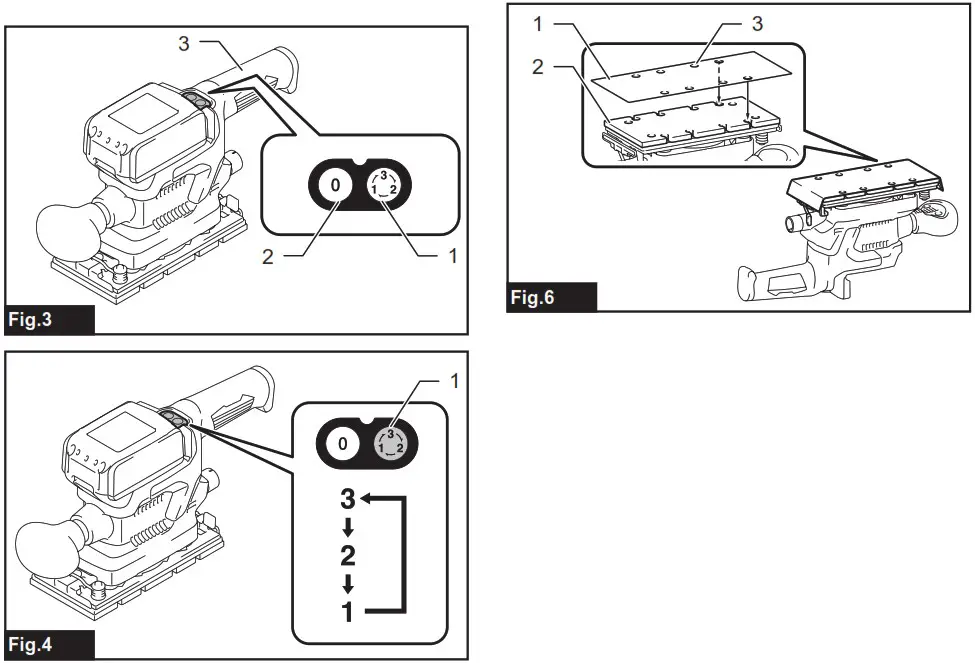 makita DBO381 Cordless Finishing Sander - overview 3