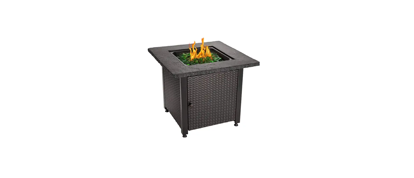 Thdstatic Hdmx1364 Black Propane Fire Pit With Glass Rocks User Manual