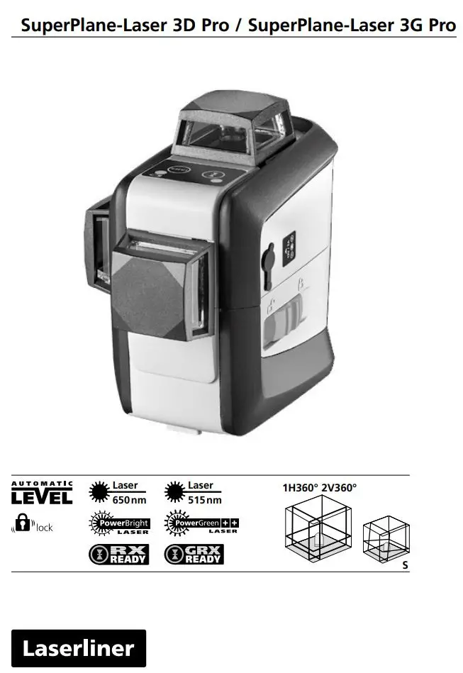Laserliner 036 600 SuperPlane-Laser 3D Pro Line Laser Instruction Manual