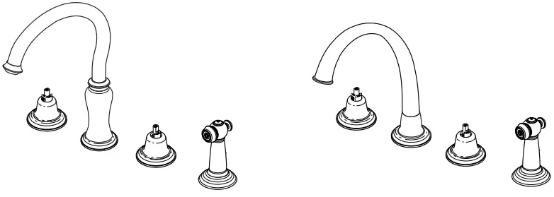 BRIZO 62201 Stainless Steel Kitchen Faucet Double Handle -