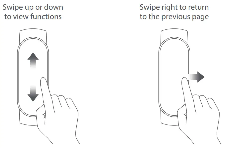 MI Smart Band - Swipe up or down