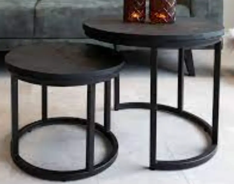 FURNWISE-Ø-53-and-43-cm-Carly-Black-Industrial-Coffee-Table-PRODUCT-IMAGE