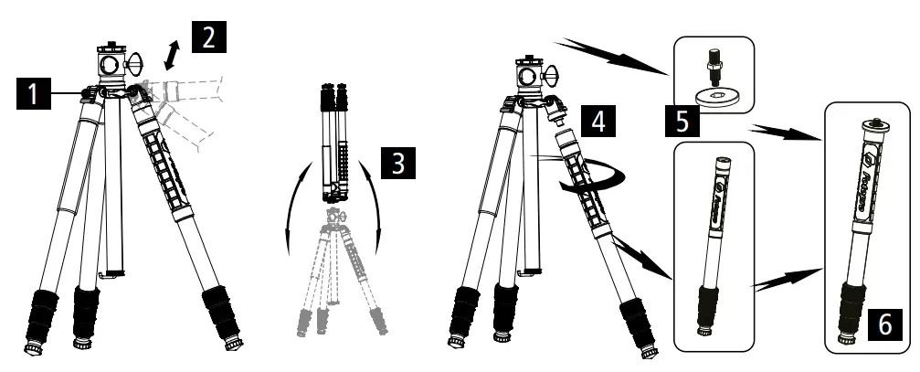 Rollei C5i Makro Aluminium Tripod with Ball Head Monopod