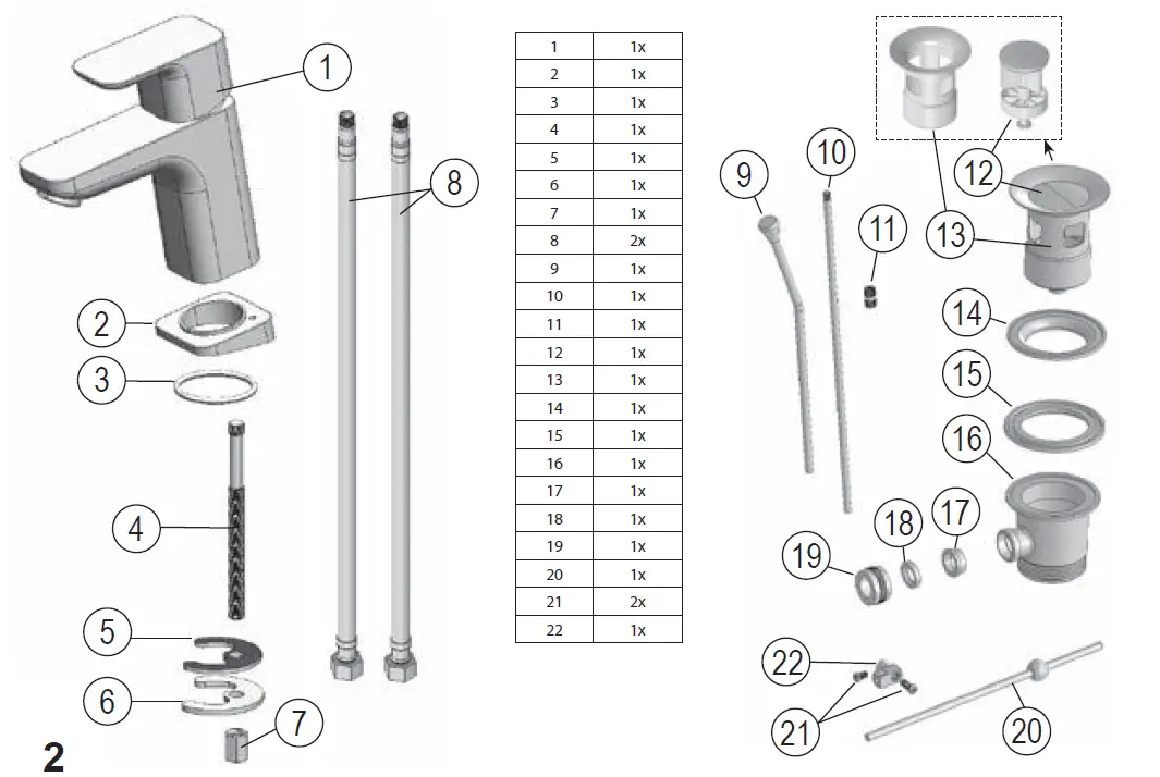 RAVAK-10-Free-TD-F-011-20-Single-Lever-Basin-Mixer-FIG-1
