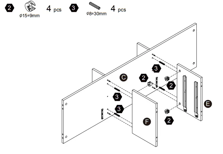 teamson home VNF00103 Versanora TV Stand with 2 Drawer 3 Open Shelves and 2 Door-fig10