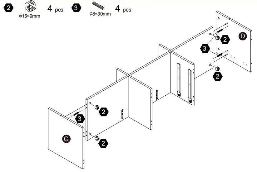 teamson home VNF00103 Versanora TV Stand with 2 Drawer 3 Open Shelves and 2 Door-fig12