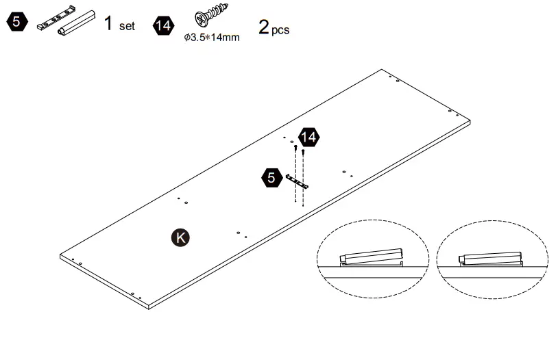 teamson home VNF00103 Versanora TV Stand with 2 Drawer 3 Open Shelves and 2 Door-fig13
