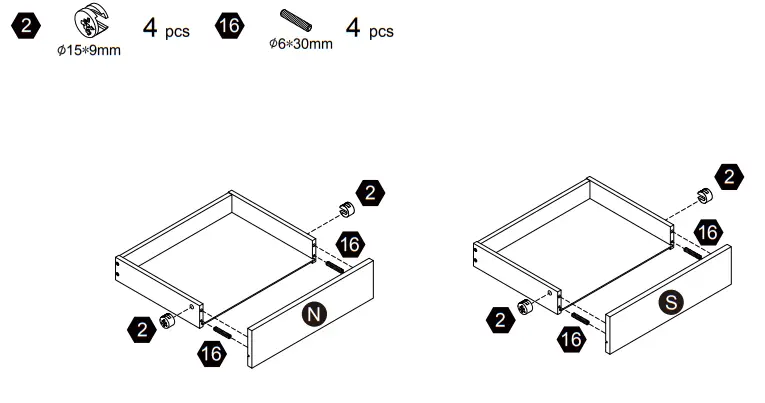 teamson home VNF00103 Versanora TV Stand with 2 Drawer 3 Open Shelves and 2 Door-fig24