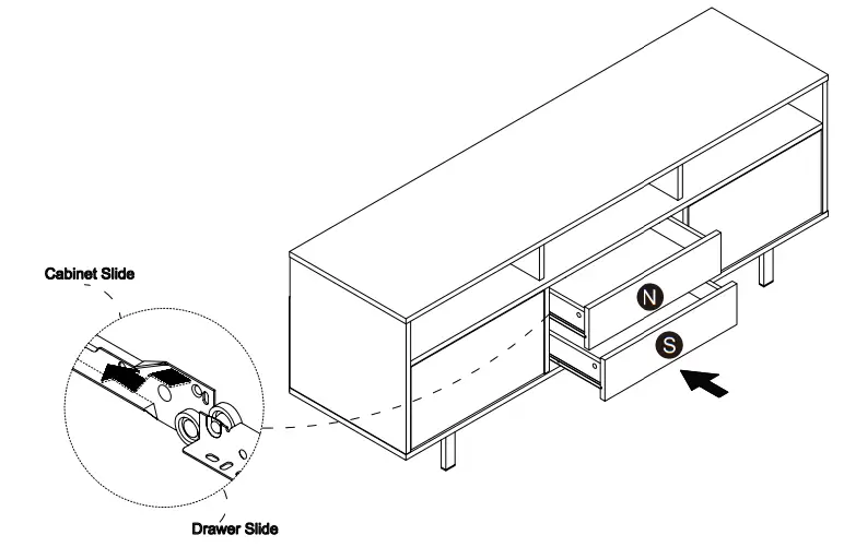 teamson home VNF00103 Versanora TV Stand with 2 Drawer 3 Open Shelves and 2 Door-fig26