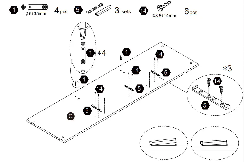 teamson home VNF00103 Versanora TV Stand with 2 Drawer 3 Open Shelves and 2 Door-fig7