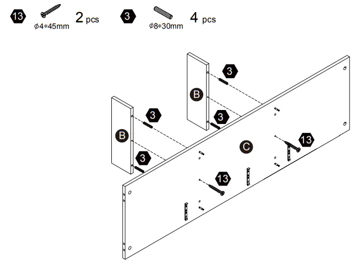 teamson home VNF00103 Versanora TV Stand with 2 Drawer 3 Open Shelves and 2 Door-fig9
