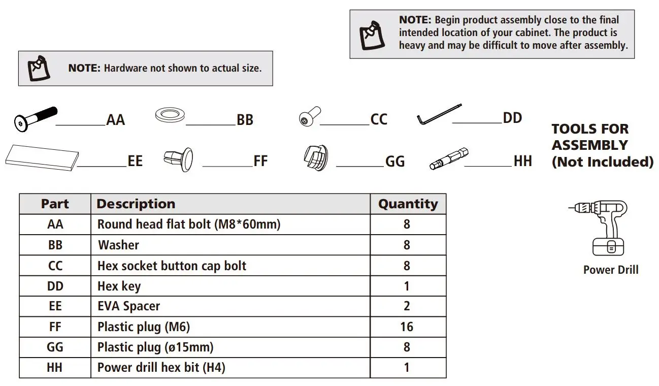 HUSKY HPRO63TLOCKERBL Professional Duty 63.5 Inch Top Locker User Guide - Package Contents