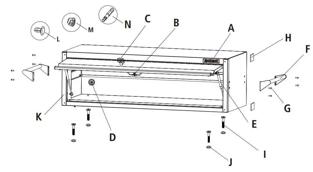 HUSKY HPRO63TLOCKERBL Professional Duty 63.5 Inch Top Locker User Guide - Replacement Parts