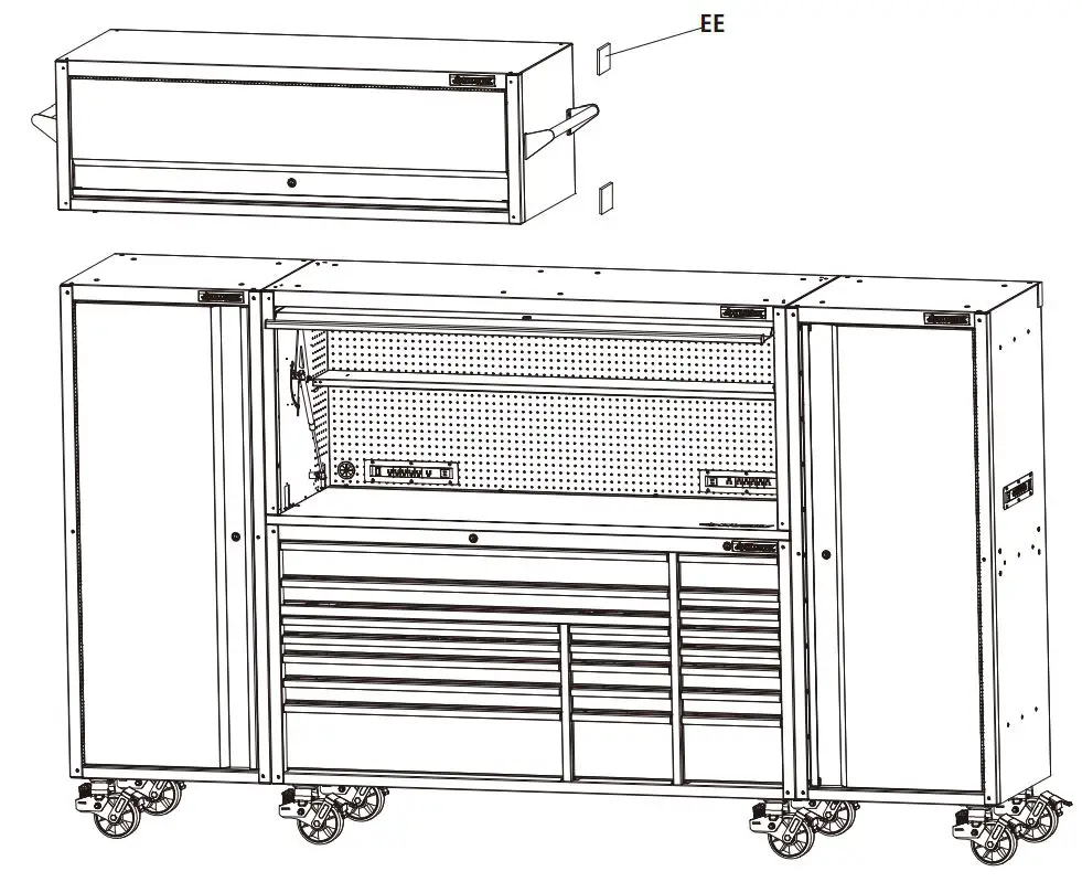 HUSKY HPRO63TLOCKERBL Professional Duty 63.5 Inch Top Locker User Guide - Setting the Top Locker