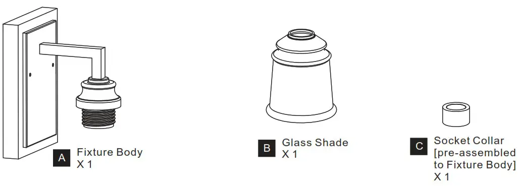 QUOIZEL MCI8705MBK 1 Light 5 inch Matte Black Wall Sconce Wall Light - PACKAGE CONTENTS