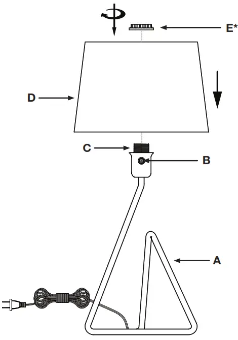 Hailey Home TL1731 Cora Brushed Brass Table Lamp with Fabric Shade - 1