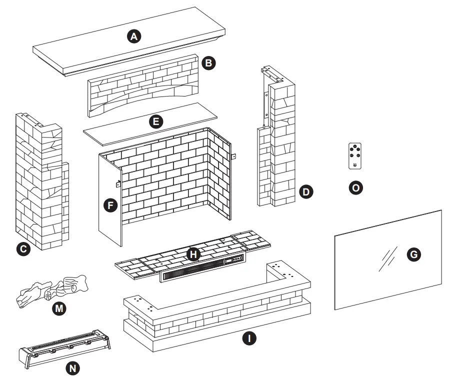 allen roth 2315FM-23-931 43.5 Inch W Stacked Faux Sandstone with Coffee - Fig 1