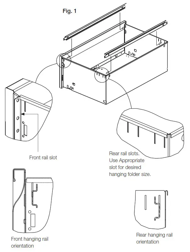Knoll 2MA4561 Calibre File Bar 10.5 Inch File Drawers - fig 1