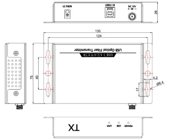 TEKVOX FOUB30 USB 3 1 Fiber Extender-fig2