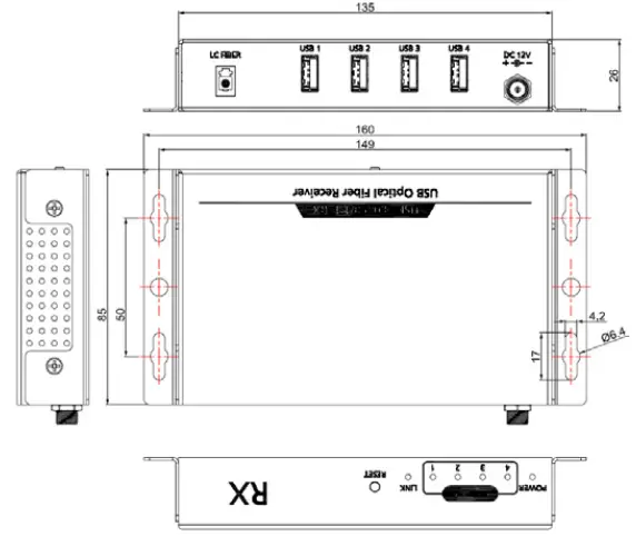 TEKVOX FOUB30 USB 3 1 Fiber Extender-fig3