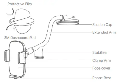 Tradeling HD-C77 Car Phone Mount 12