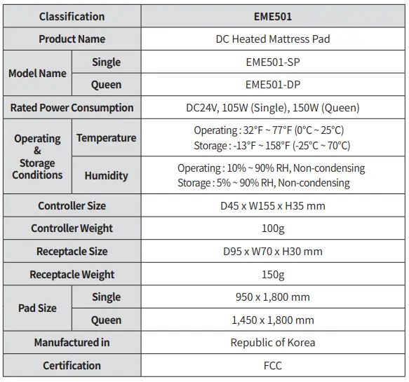 LAB T EME501 Navien Mate DC Heating Mattress Pad-FIG17