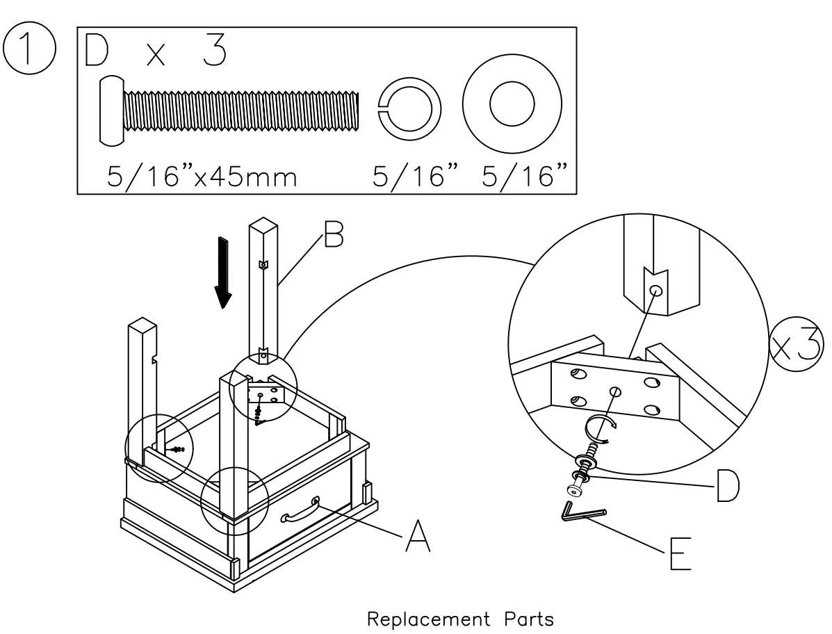 ASHLEY B43491 Hollentown Nightstand - Fig1
