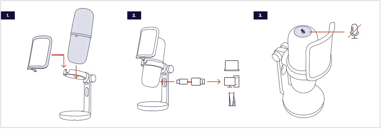 Trust 24735 Yunix USB Gaming Streaming Microphone - overview 1
