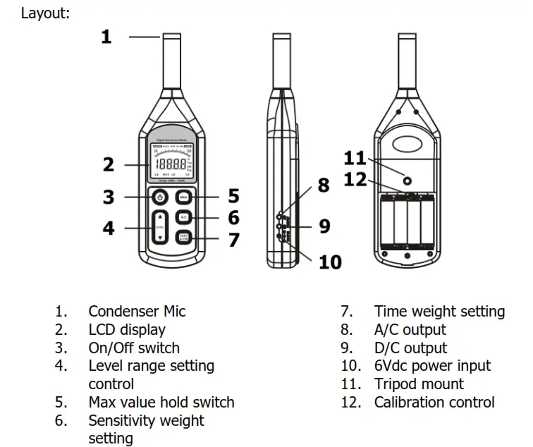 mercury TSL01 Digital Sound Level Decibel Meter
